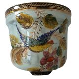 Magnificent Cache Pot Decorations Painted Bird Contour Grainy Relief Gilding Spoiler
