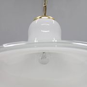 Italian mid-century glass and brass pendant light, 1960s