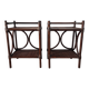 Pair of 1970s rattan bedside tables, side tables.