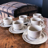 Set of 6 cups with its 6 speckled subcups