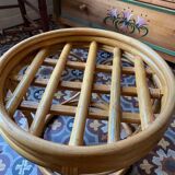 Vintage rattan pouf