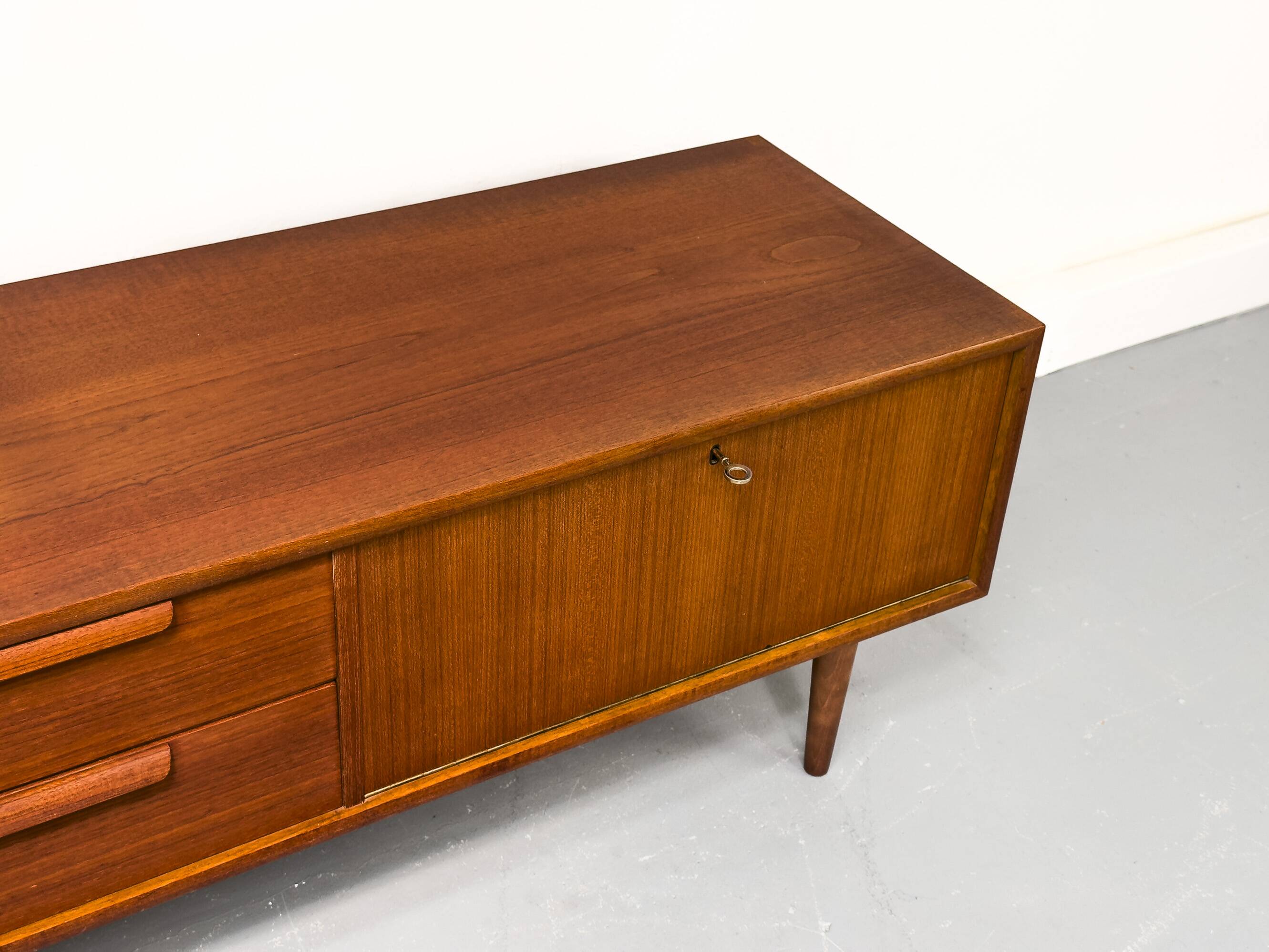 Teak lowboard with drawers from WK Möbel, 1960s