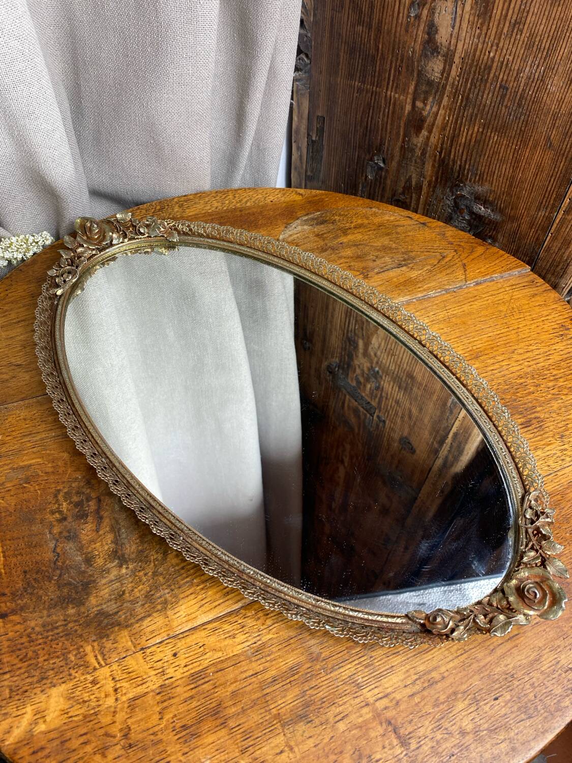 Brass mirror tray