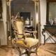 Italian Rococo Silver Mecca Giltwood Throne Armchair, Rome, 18th Century