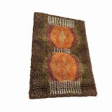 Original ABSTRACT Scandinavian High Pile Pop Art Rya Rug Carpet, Sweden, 1960s