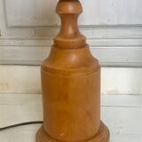 Turned wooden lamp