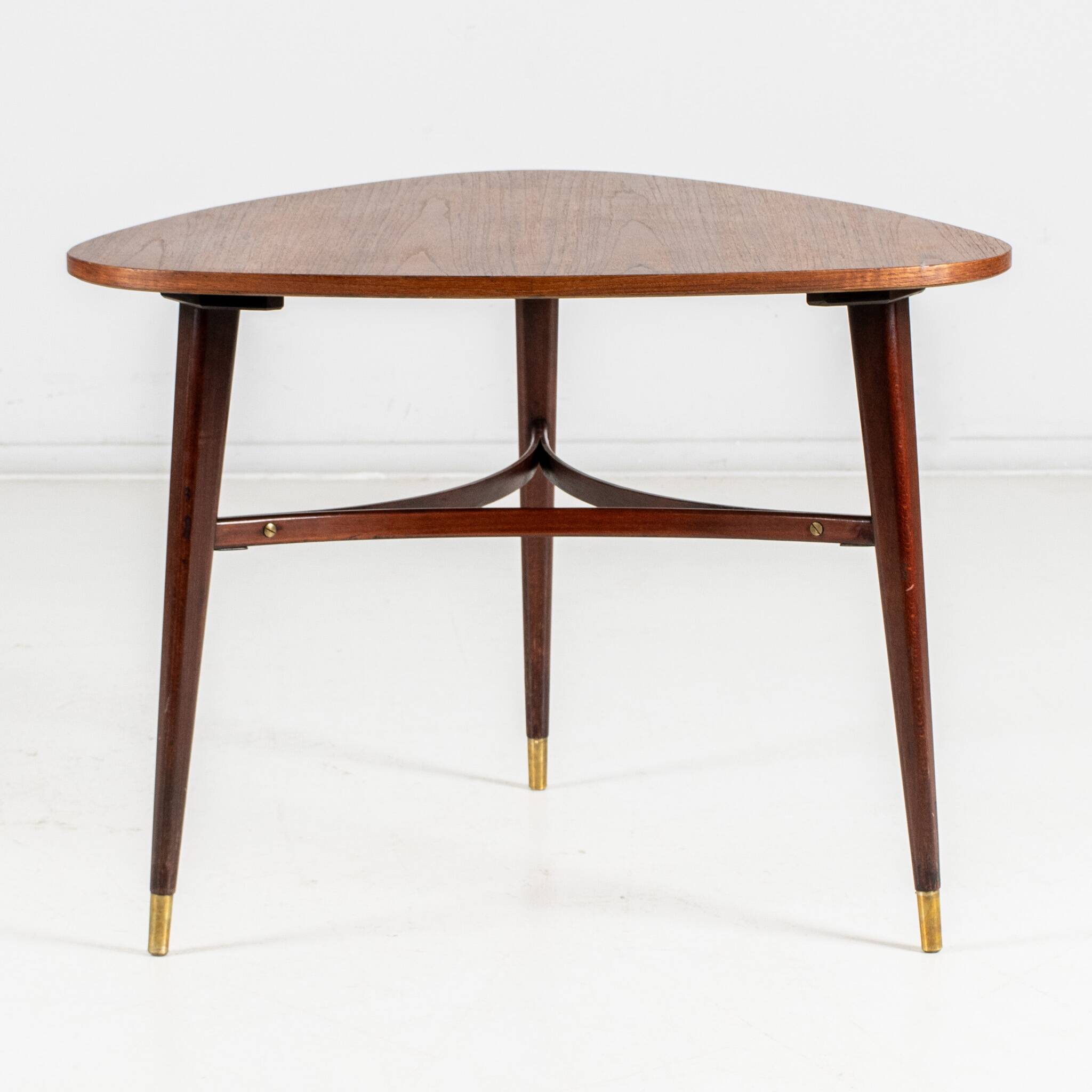 Vintage teak triangle coffee table 1960s Sweden