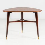 Vintage teak triangle coffee table 1960s Sweden