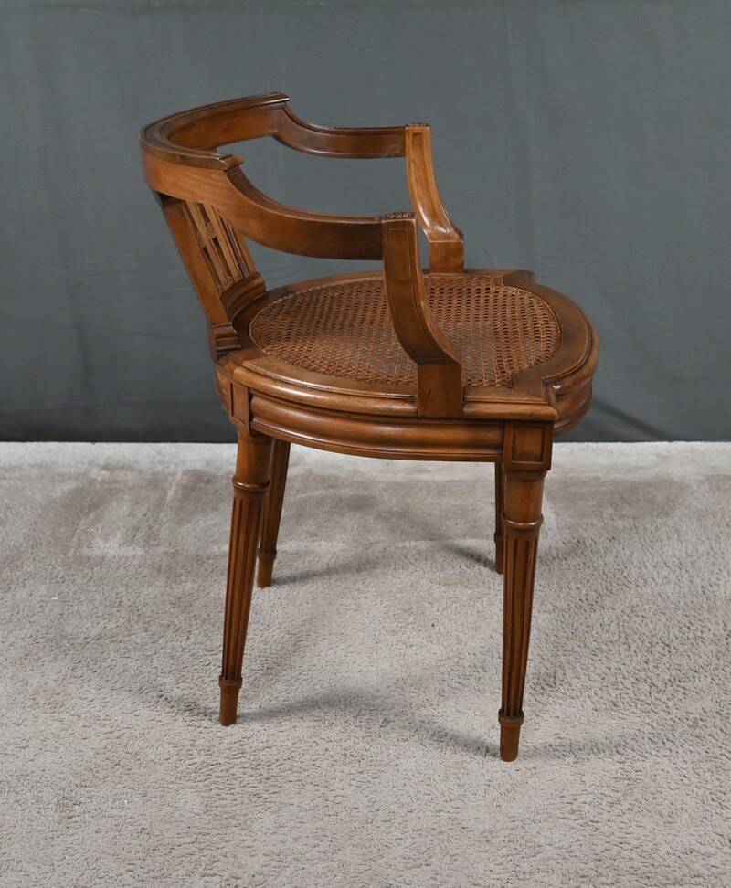 Small Office Armchair in Walnut, Louis XVI style – Late 19th century