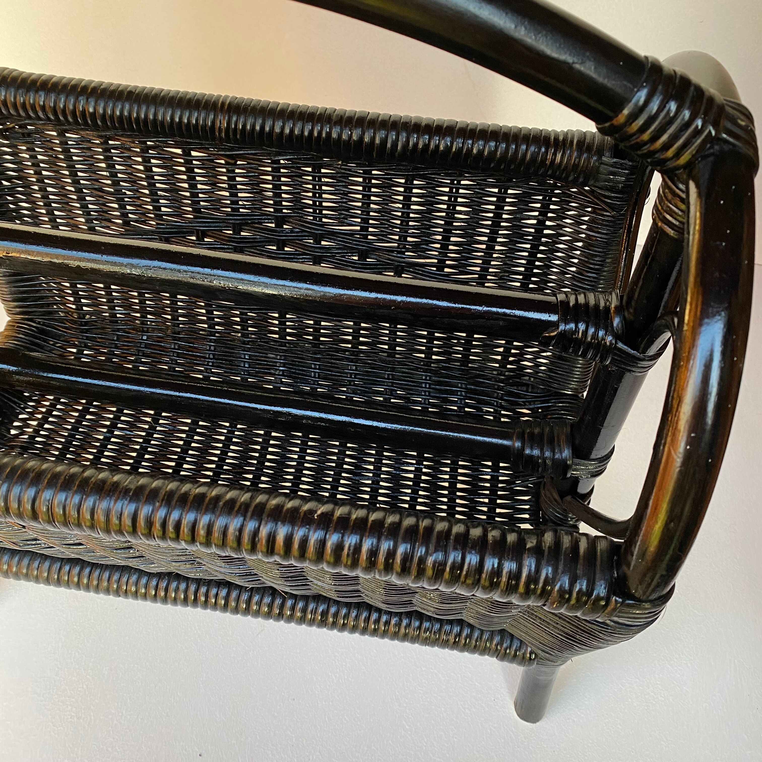 Vintage rattan magazine rack