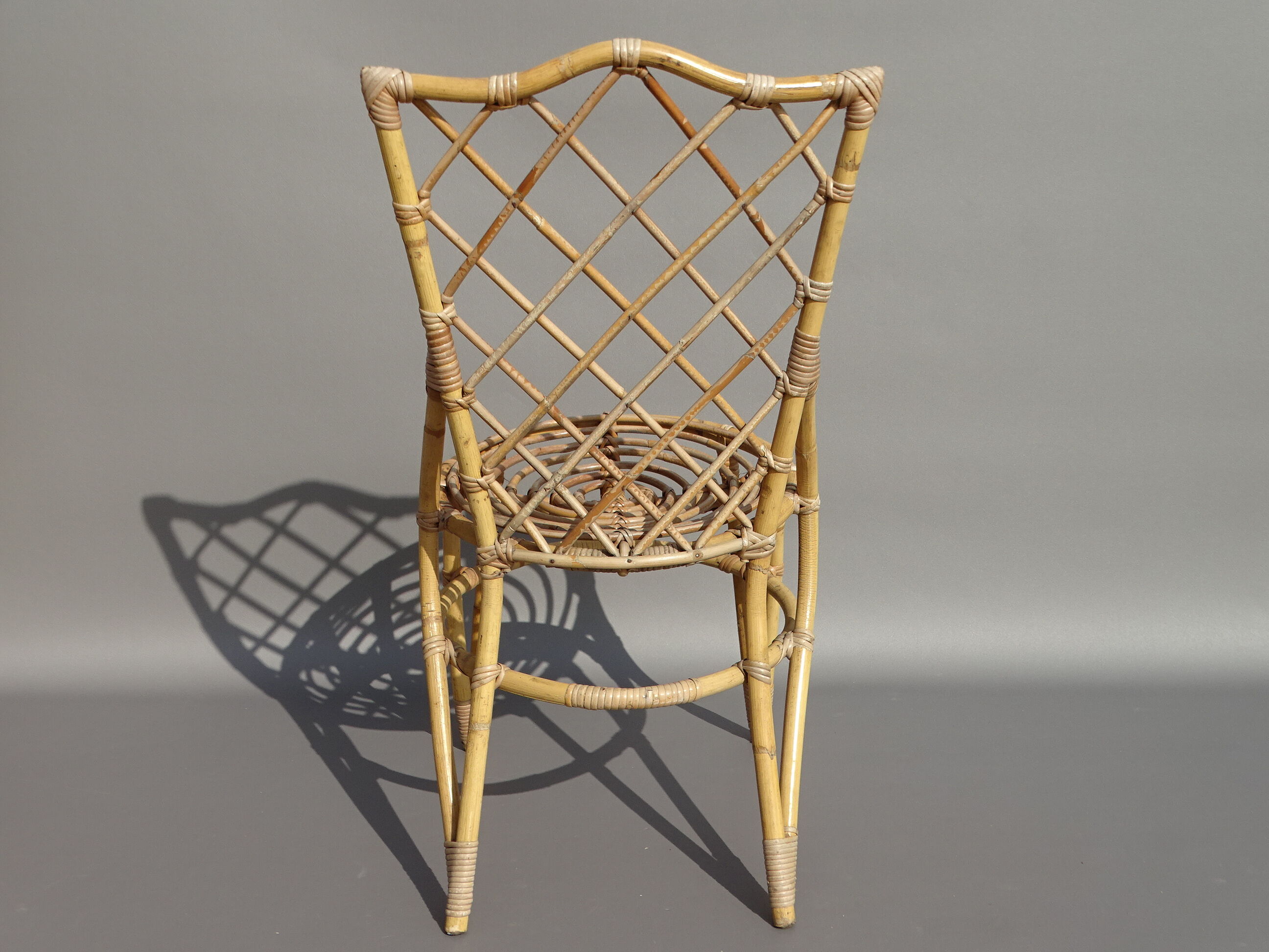Set of 6 bamboo and rattan chairs