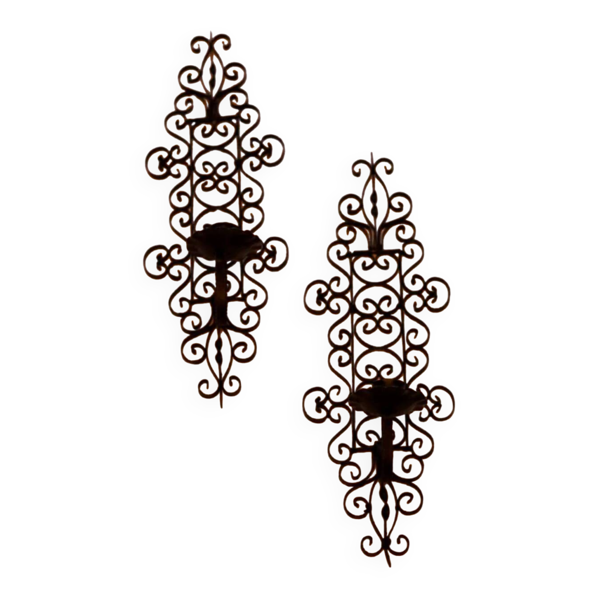 Paire de appliques en métal noir vintage
