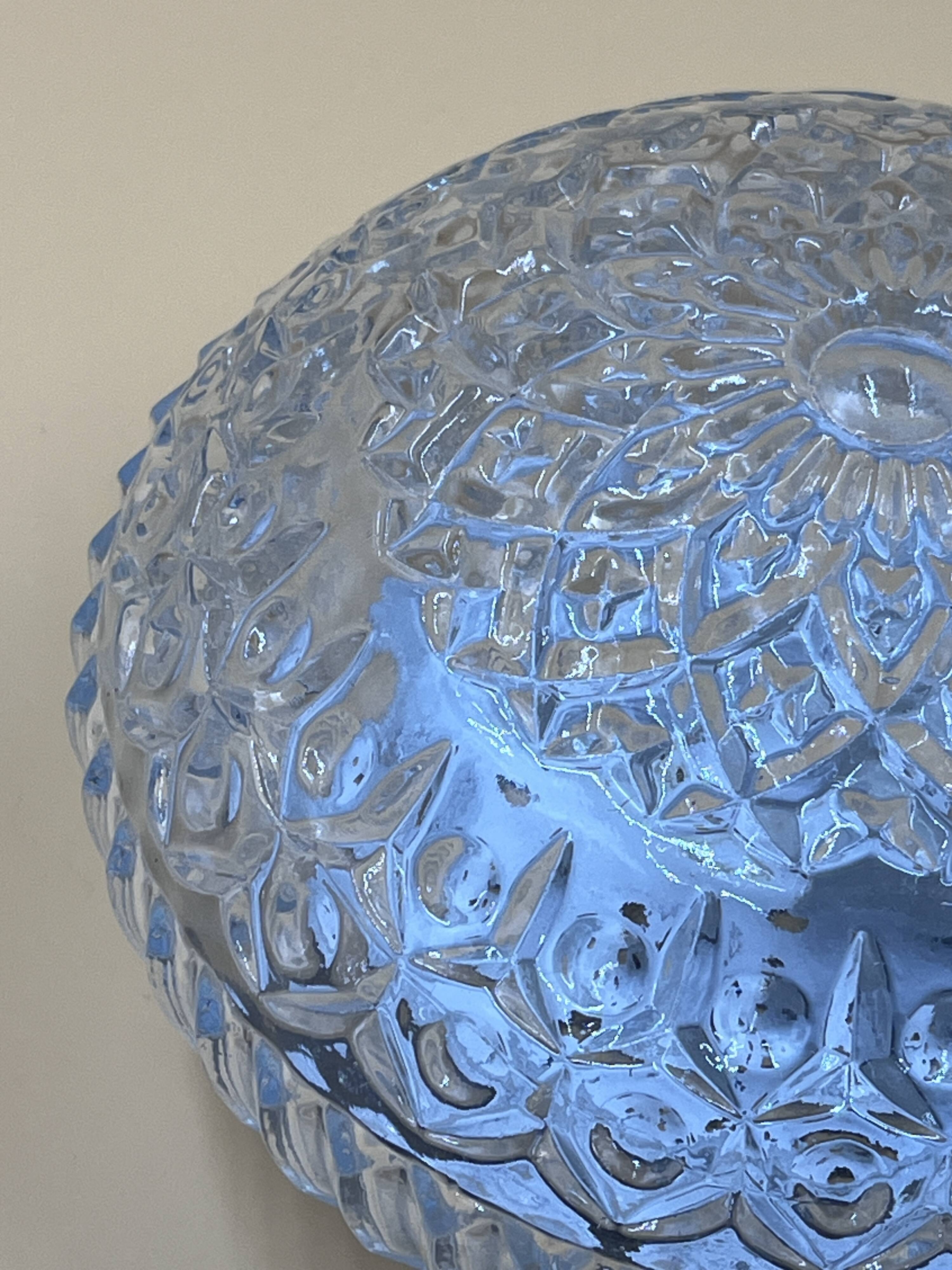 Vintage relief-moulded glass ceiling light