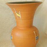 Ceramic vase terracotta years 50' vintage decor emaillee