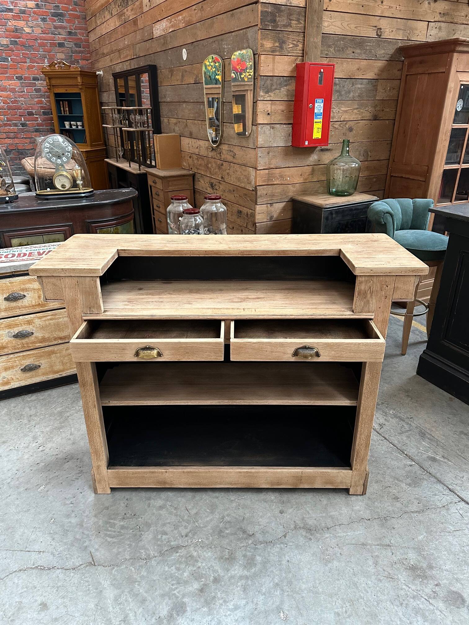Solid oak bar from the 1950s