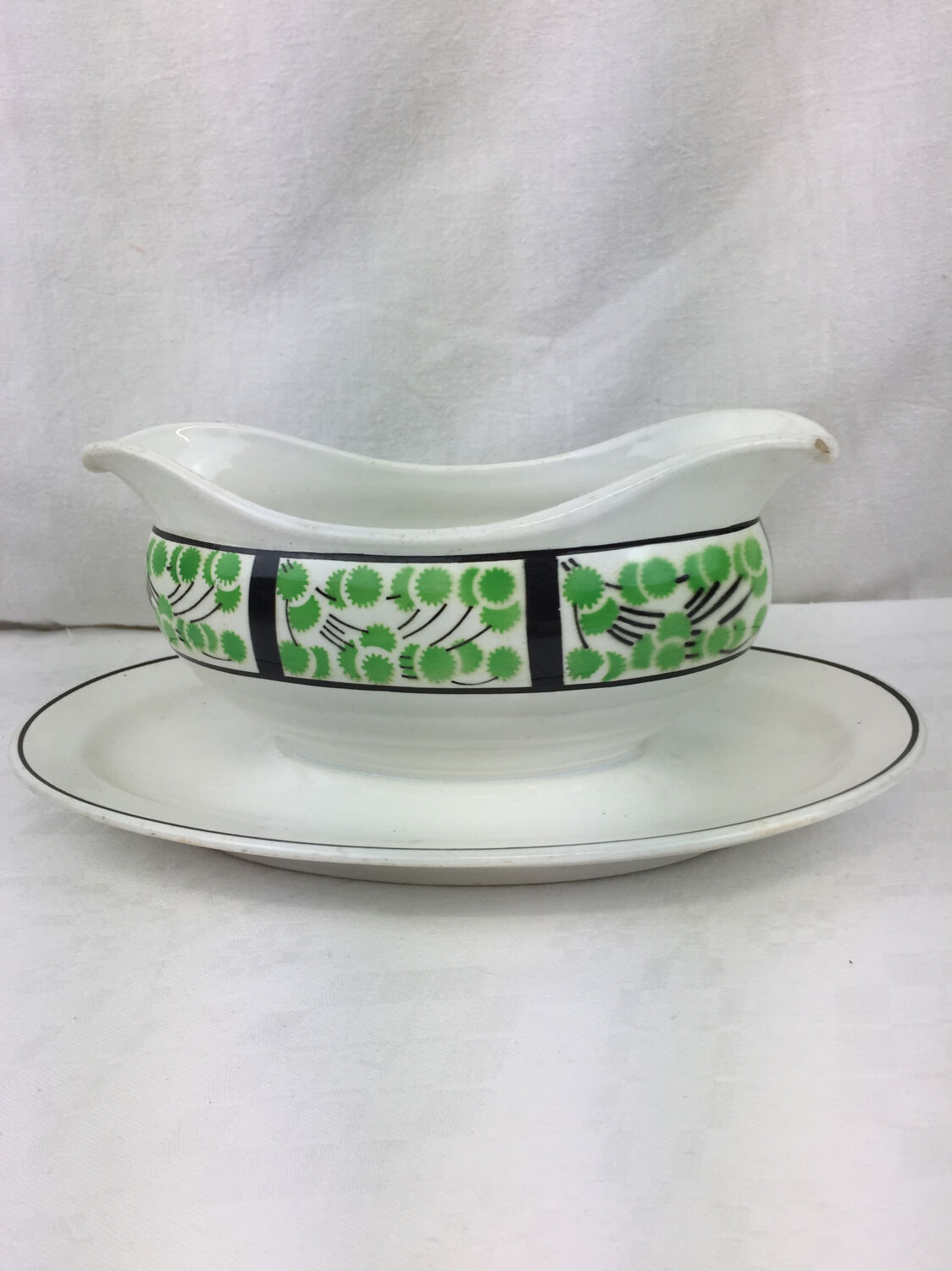 Old sauce boat made in France Digoin Sarreguemines