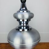 70s space age lamp, chrome and brushed aluminum
