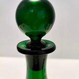 Vintage Green Hand-Blown Glass Bottle, Empoli, Italy