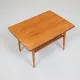 Vintage Scandinavian teak coffee table with woven shelf - 1960s