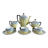 Art Deco coffee set in fine pearlescent porcelain 20s