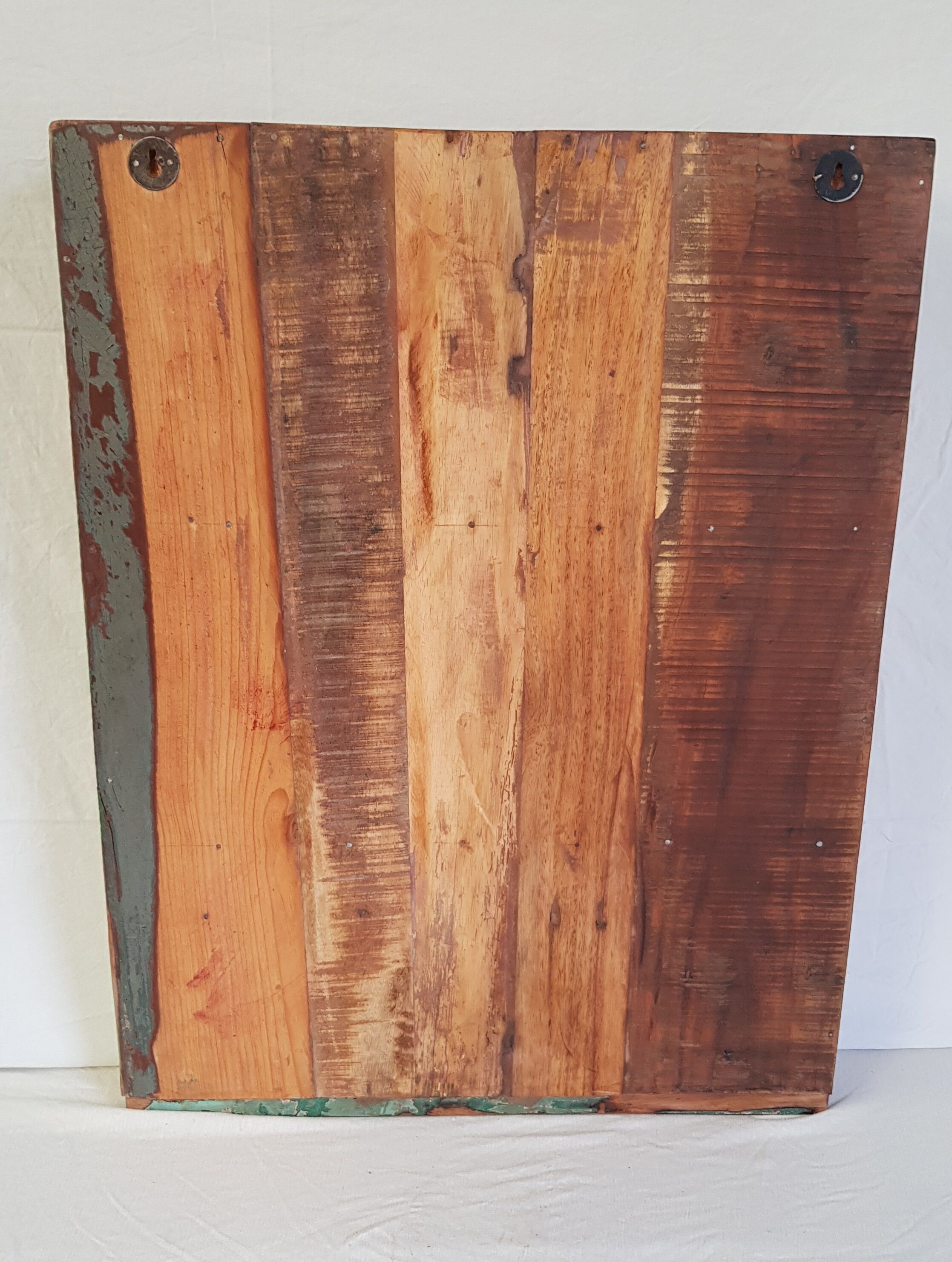 Wall shelf 3 shelves + 4 hooks cast iron in polychrome wood