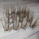 16 vintage smoked glass champagne flutes