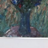 Huile sur toile suédoise – « Vase bleu » par Lennart Andersson