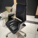 Black leather executive chair - silver interstuhl
