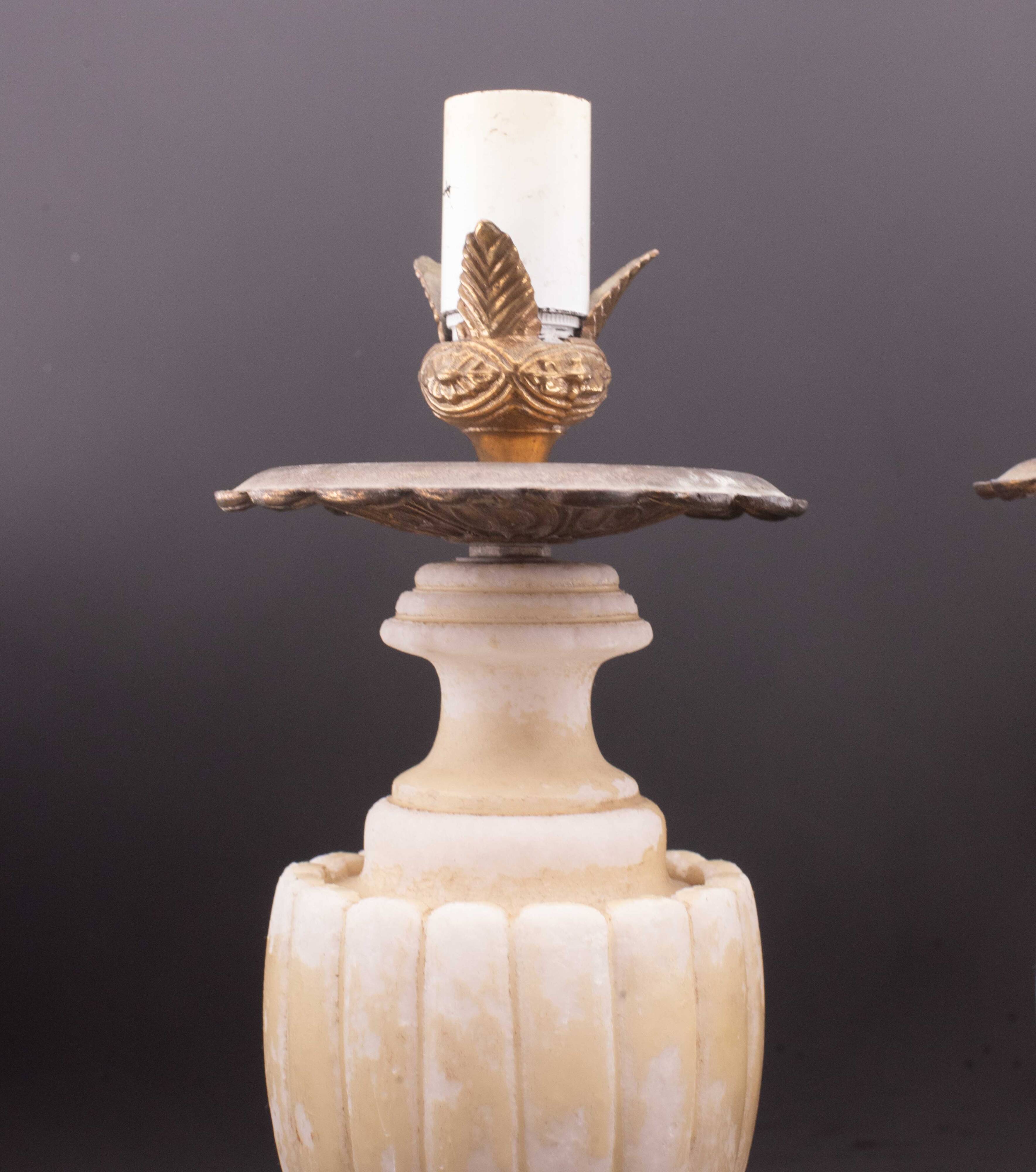 Set of 2 Vintage Neoclassica Alabster Table Lamp by Gregoretti & co.