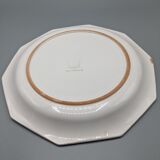 Plat octogonal rose pâle décor floral de Niderviller - ∅ 32cm