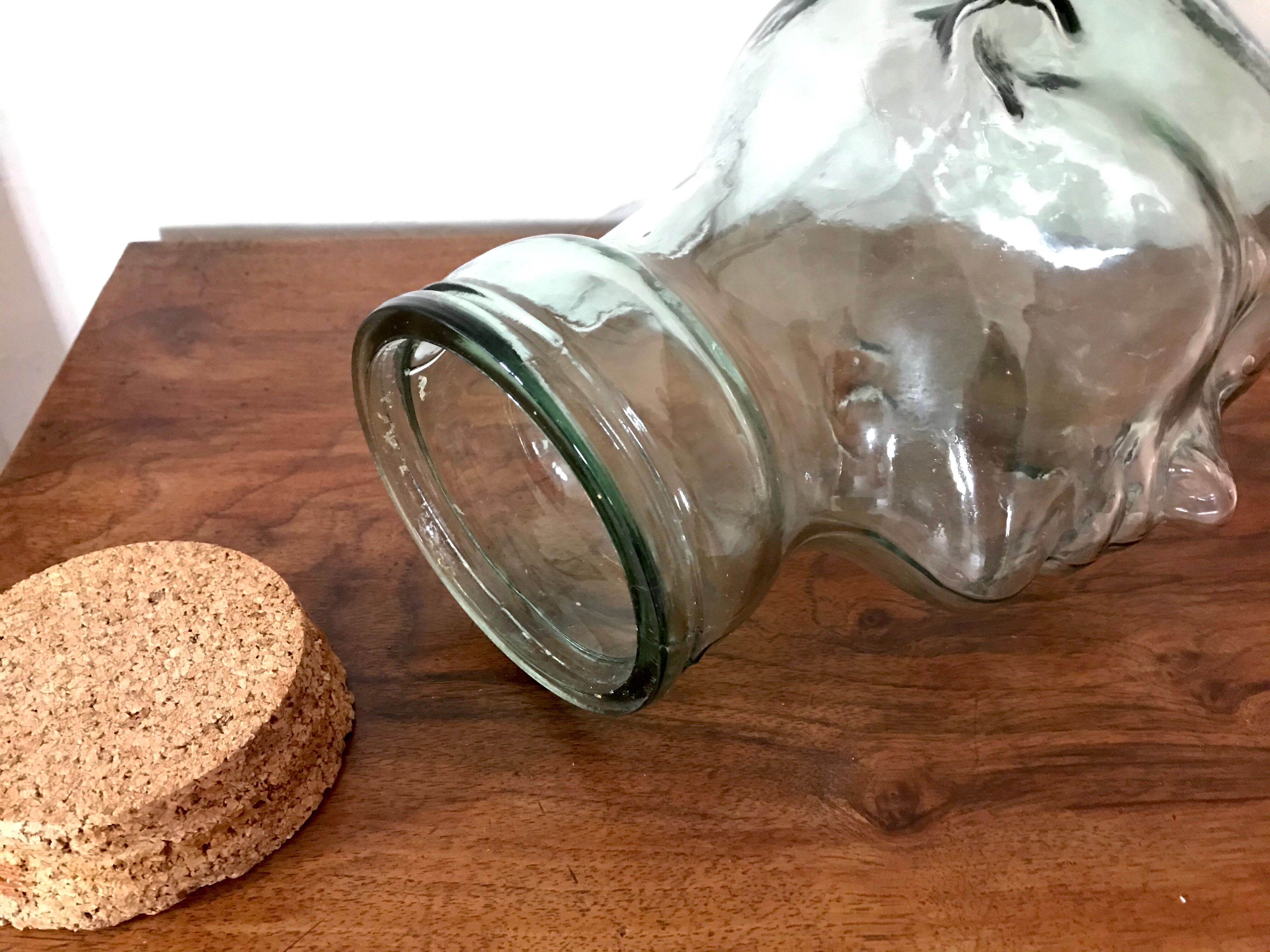 Vintage glass head jar