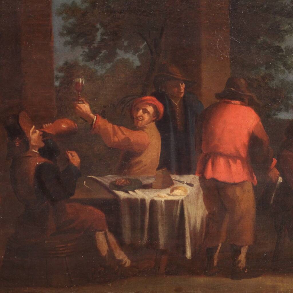 Italian painting Bamboccianti genre scene