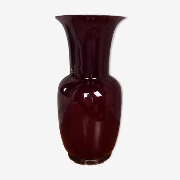 ‘Opalino’ burgundy Murano glass vase by Paolo Venini