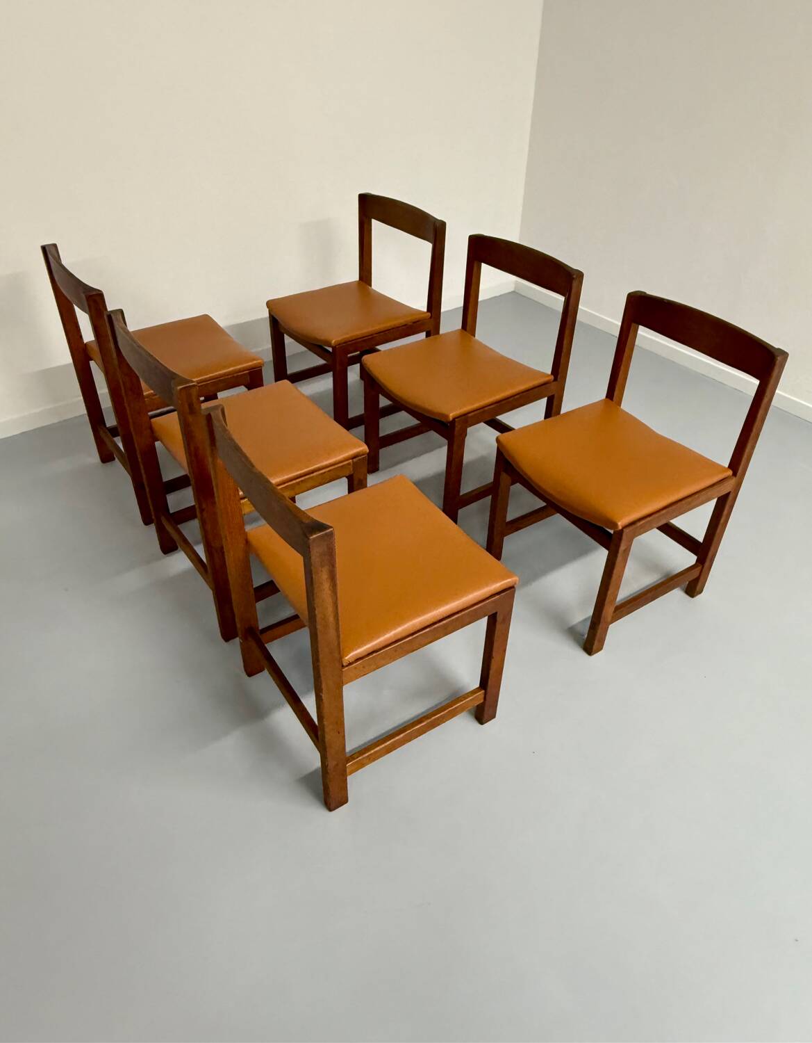 Lot of 6 old Scandinavian chairs "Corona" design 60s Lennart Bender