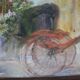 Oil on canvas signed F. Fosso, depicting a man pulling a cart.