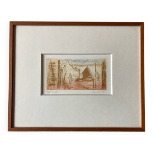 trois gravures en couleurs,