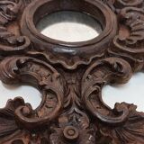 Miroir en bois sculpté Espagne années 1940 44x65cm