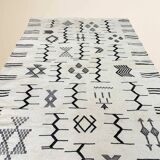 Berber kilim rug • Modern black and white