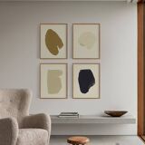4 abstract giclee prints, set of four, A3