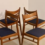 Set of 4 vintage Scandinavian chairs in oak year 60 Ref. Marcel.