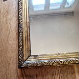 Art Deco mirror gilded with gold leaf – landscape format 47x37 cm