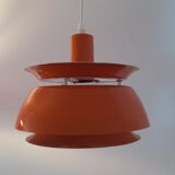 Set of 2 Danish Mid-century vintage Nevada pendant lights, orange, PH style, by Vitrika Denmark
