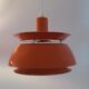 Set of 2 Danish Mid-century vintage Nevada pendant lights, orange, PH style, by Vitrika Denmark