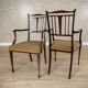 English Sheraton Style Armchairs and Chairs, Late 19th Century, Set of 4