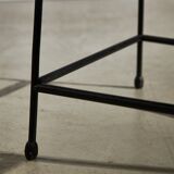 Italian Side Table with Unique Leather Top, 1970s