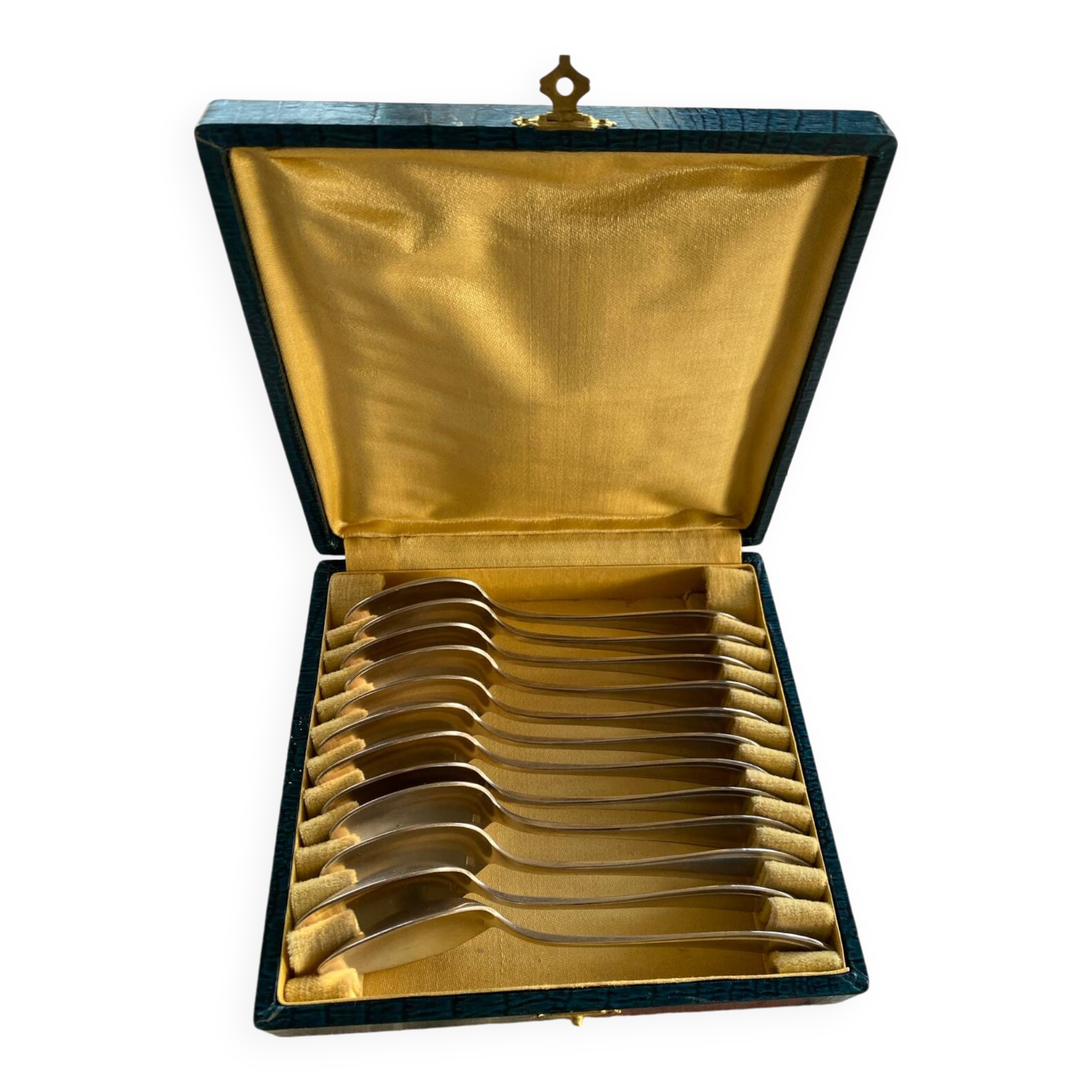 Set of 12 small silver-plated spoons