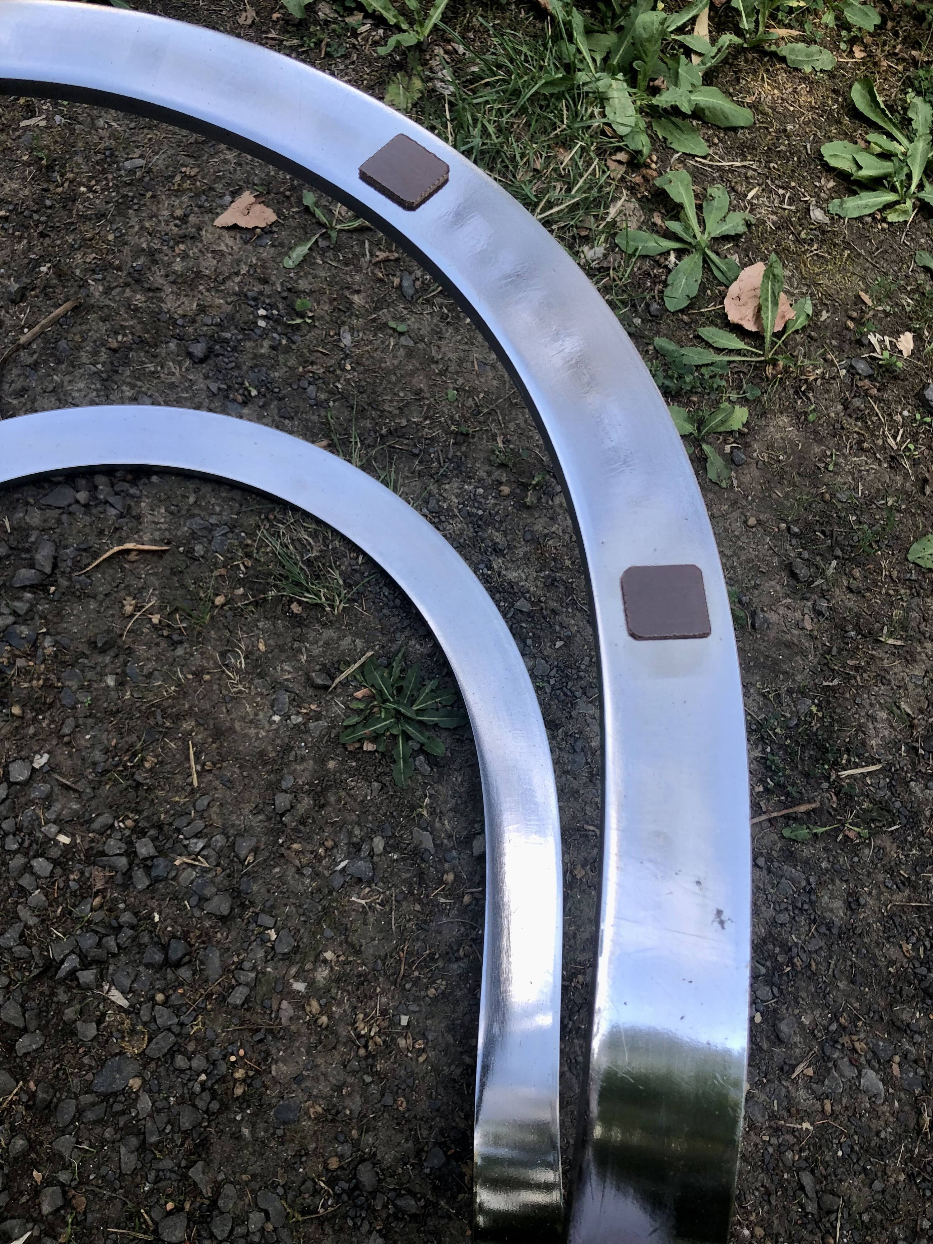 Coffee table smoked glass and chrome metal foot