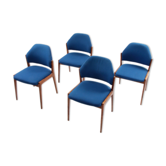 Ensemble vintage de 4 chaises de table à manger conçues par Hartmut Lohmeyer pour Wilkhahn, 1970