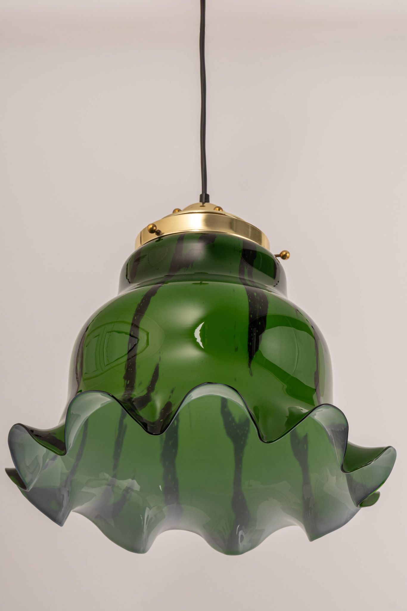 Orange glass pendant by Peill Putzler, Germany, 1970.