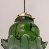 Orange glass pendant by Peill Putzler, Germany, 1970.